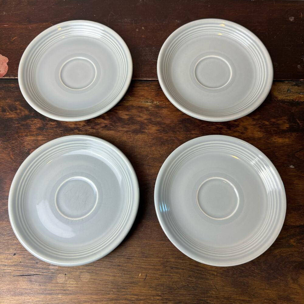 Set of 4 Fiesta Fiestaware Original Vintage 1951-1959 Gray‎ Saucer Plates